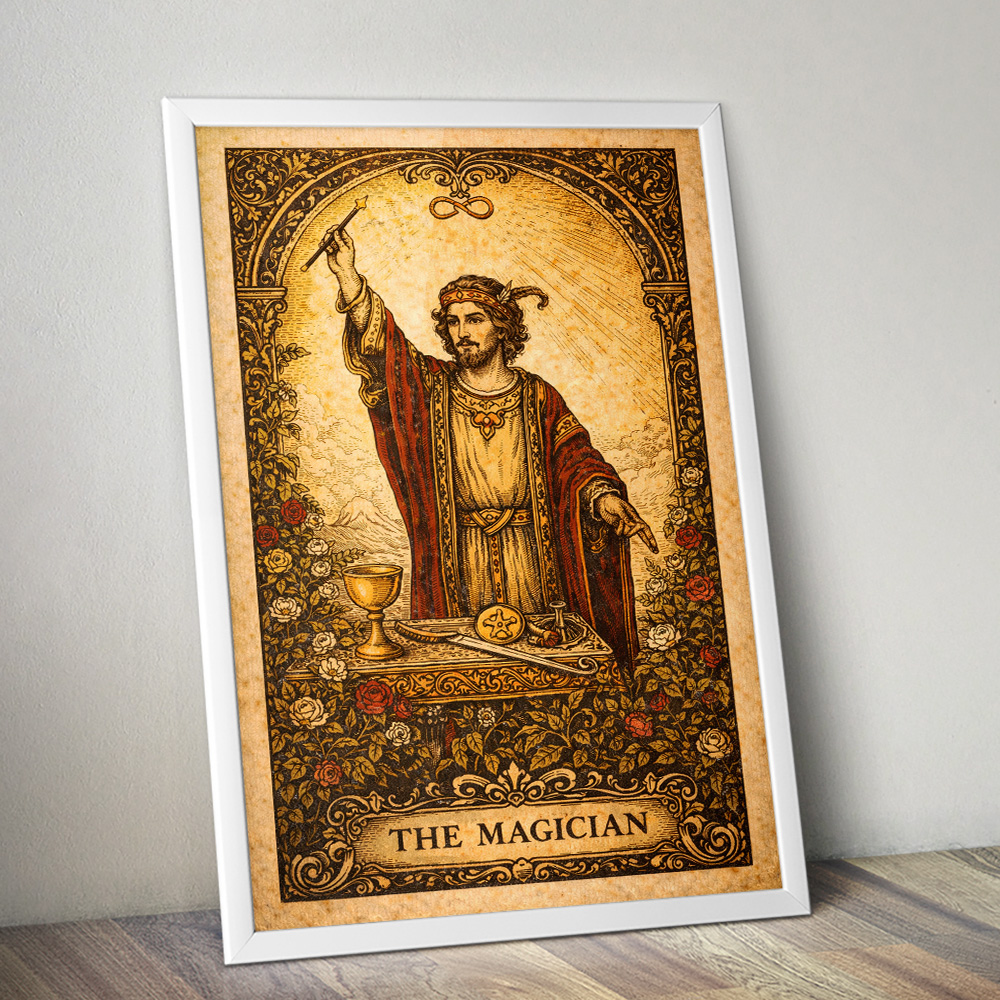 Alternative view of THE MAGICIAN VINTAGE TAROT CARD POSTER