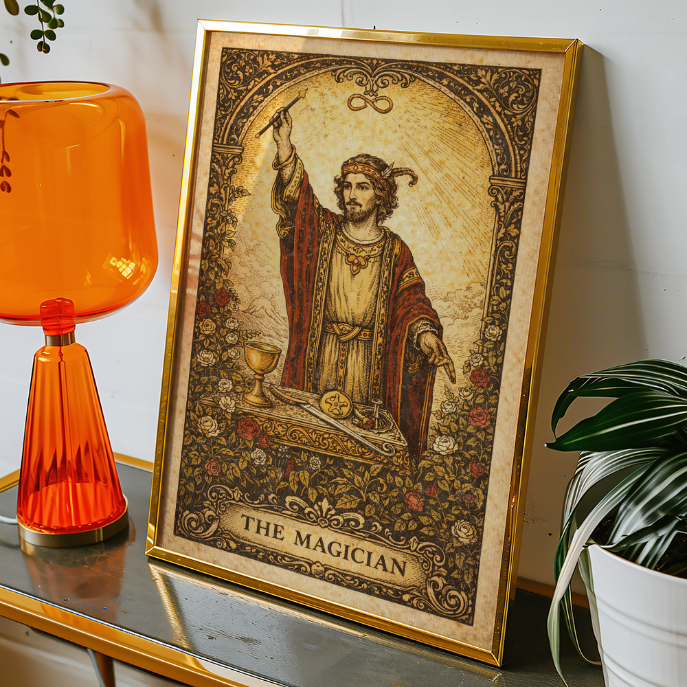 THE MAGICIAN VINTAGE TAROT CARD POSTER