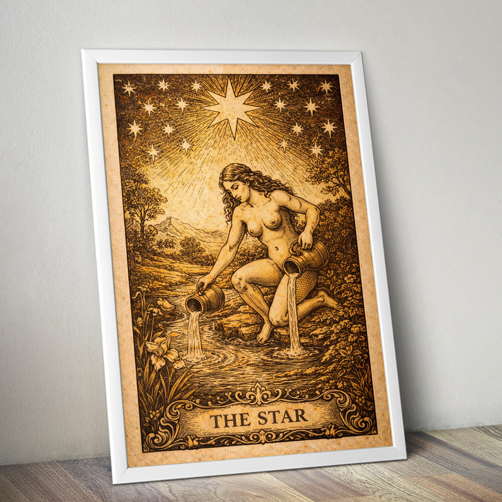 Alternative view of THE STAR VINTAGE TAROT CARD POSTER