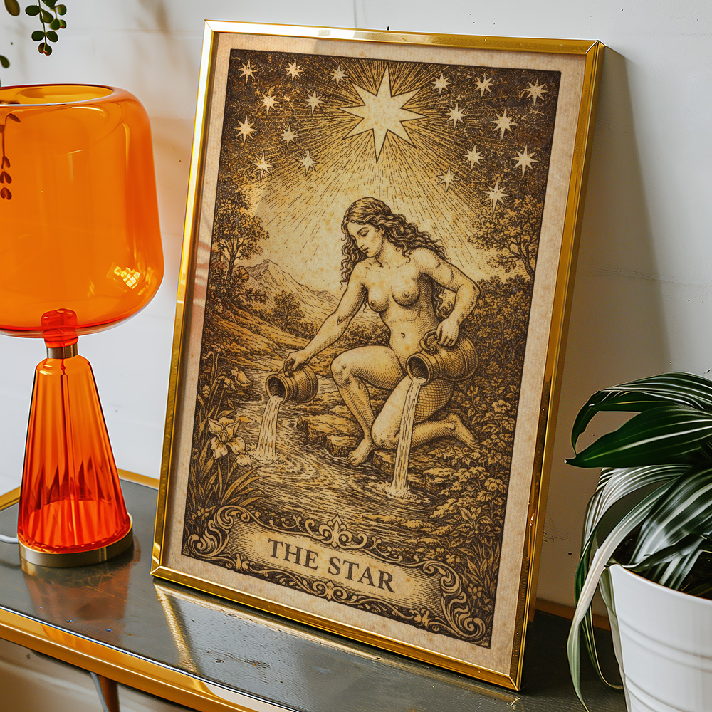 THE STAR VINTAGE TAROT CARD POSTER