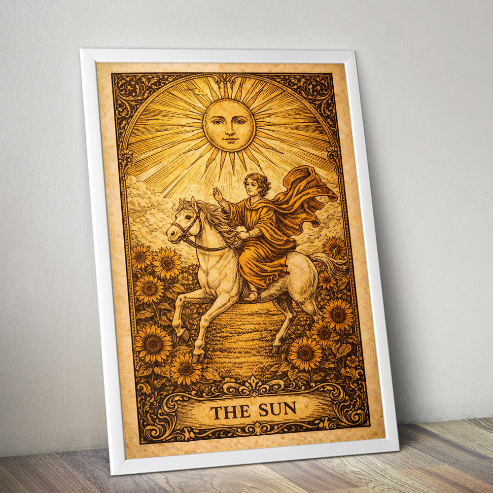 Alternative view of THE SUN VINTAGE TAROT CARD POSTER
