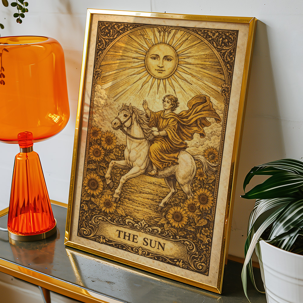 THE SUN VINTAGE TAROT CARD POSTER
