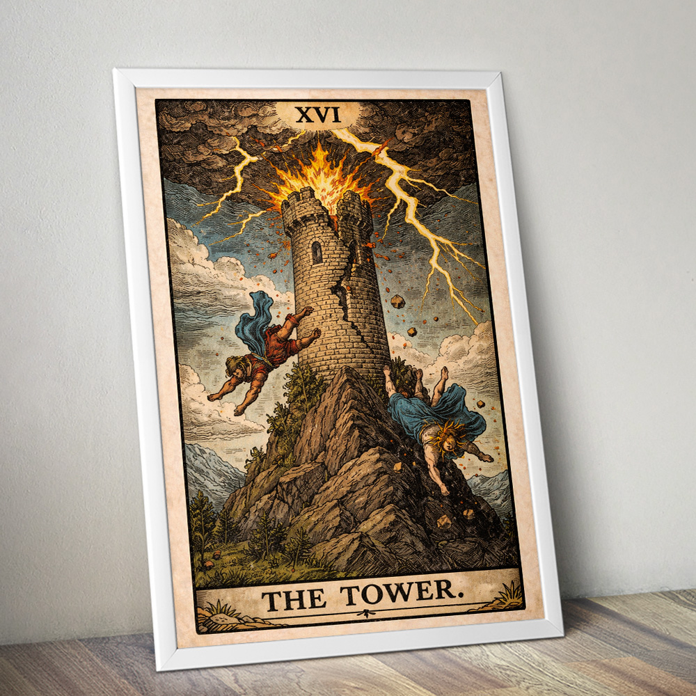 Alternative view of THE TOWER TAROT CARD POSTER
