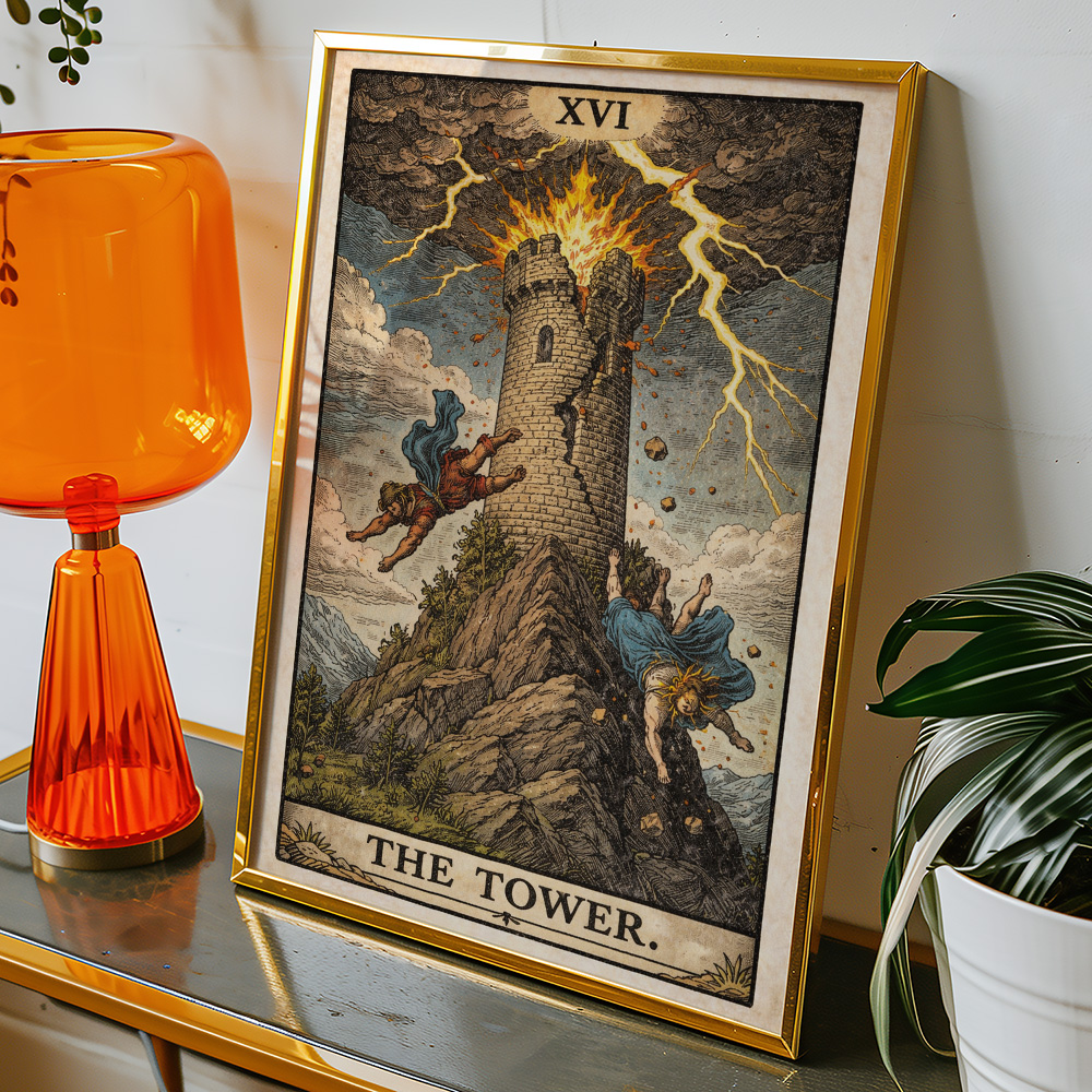 THE TOWER TAROT CARD POSTER