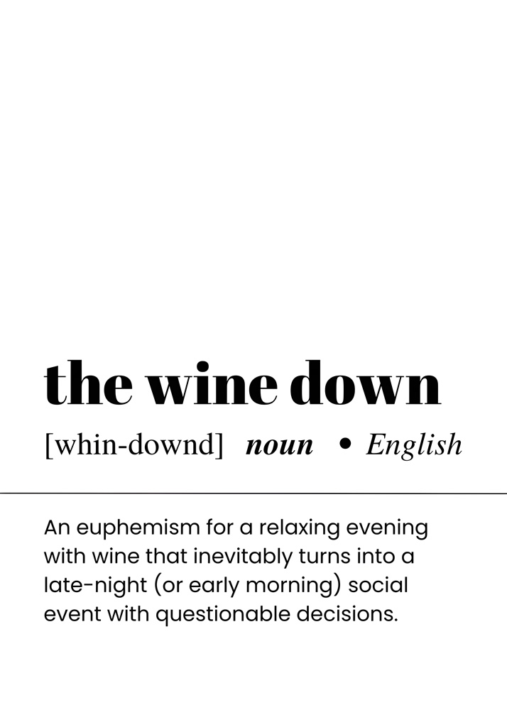 Alternative view of THE WINE DOWN BAR AND DRINKS DICTIONARY POSTER