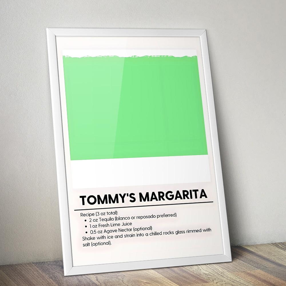 TOMMY'S MARGARITA MINIMALIST COCKTAIL RECIPE POSTER
