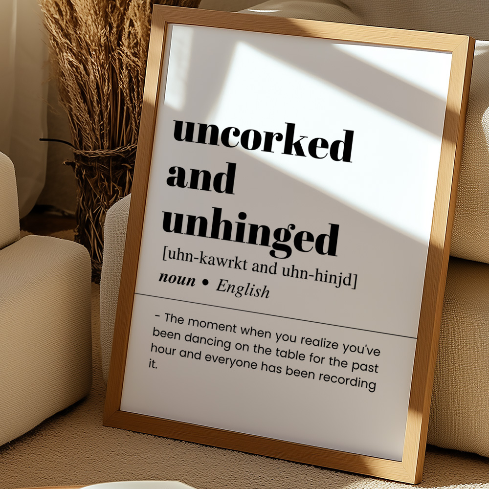 UNCORKED AND UNHINGED BAR AND DRINKS DICTIONARY POSTER