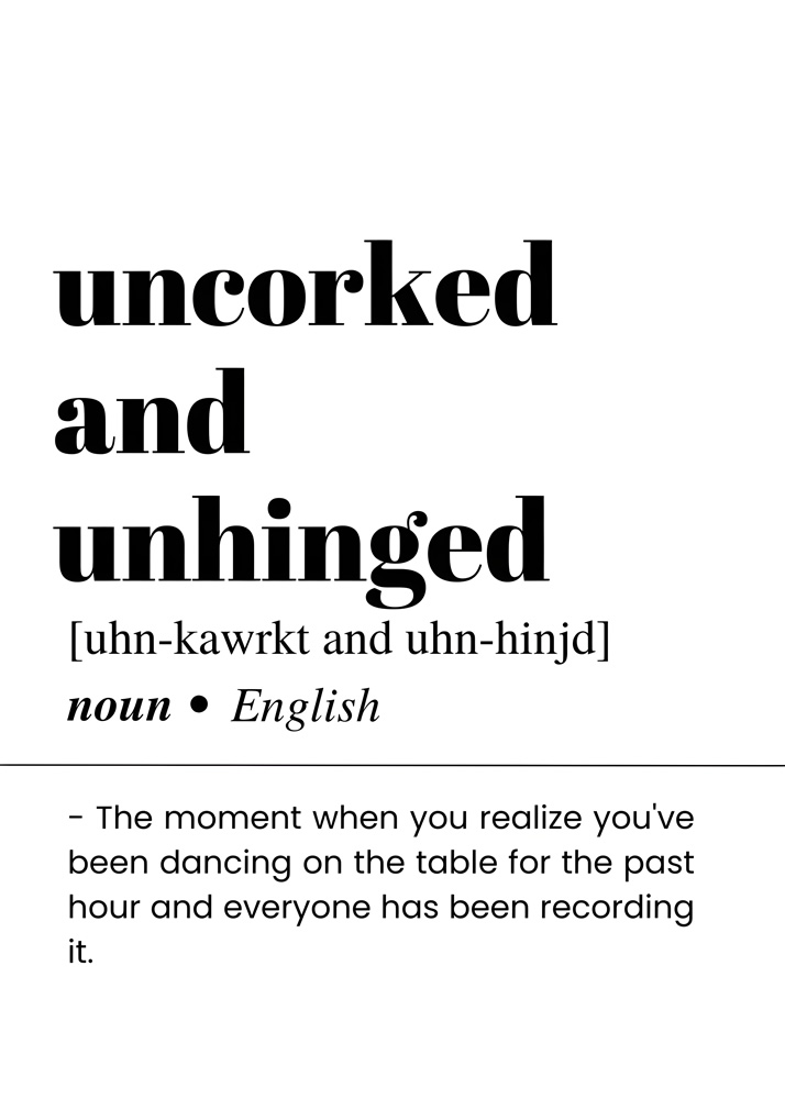Alternative view of UNCORKED AND UNHINGED BAR AND DRINKS DICTIONARY POSTER