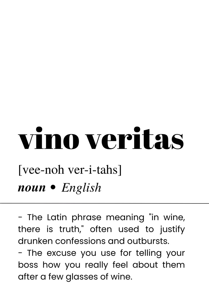 Alternative view of VINO VERITAS BAR AND DRINKS DICTIONARY POSTER