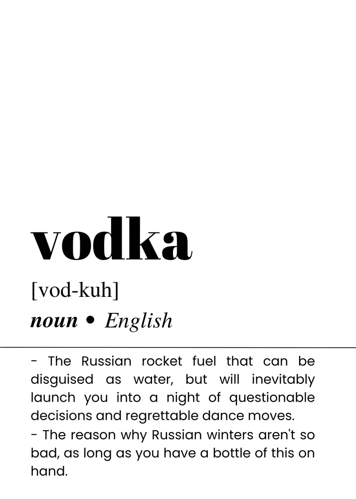 Alternative view of VODKA BAR AND DRINKS DICTIONARY POSTER