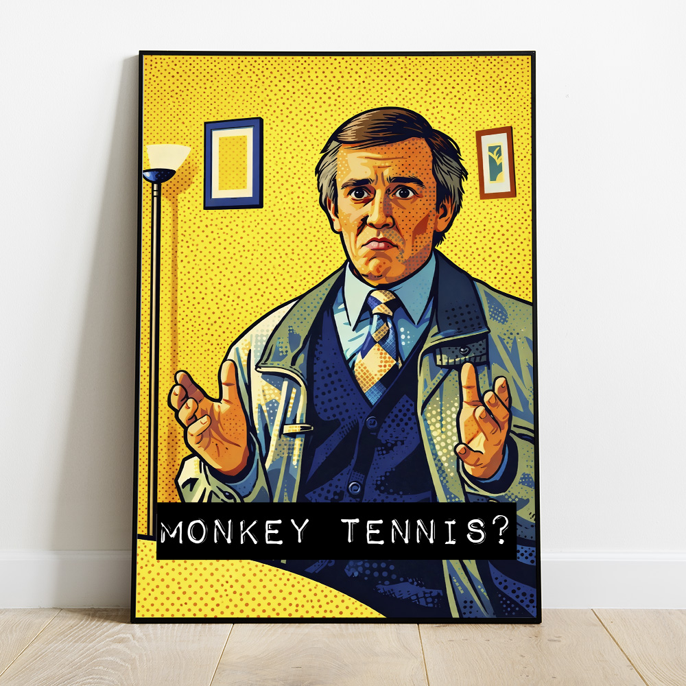 Alternative view of ALAN PARTRIDGE MONKEY TENNIS MAXIMALIST POP ART STYLE POSTER