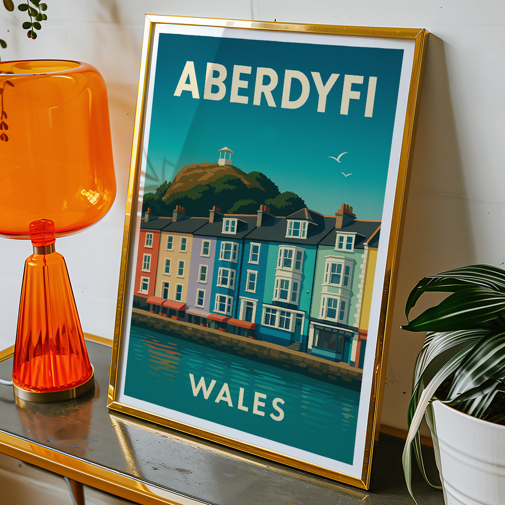 Alternative view of ABERDYFI HARBOUR WALES MINIMALIST TRAVEL POSTER