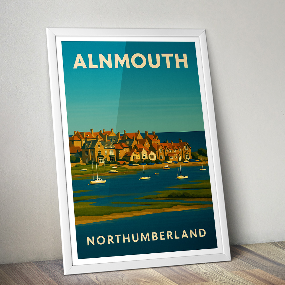 ALNMOUTH ESTUARY MINIMALIST TRAVEL POSTER NORTH EAST