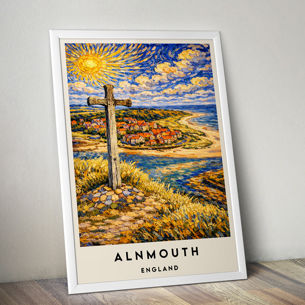 ALNMOUTH ESTUARY VAN GOGH STYLE TRAVEL POSTER NORTH EAST