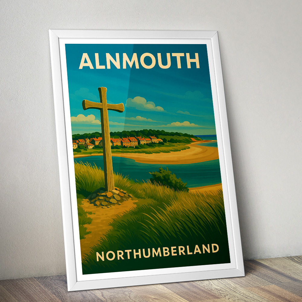 ALNMOUTH NORTHUMBERLAND MINIMALIST TRAVEL POSTER NORTH EAST