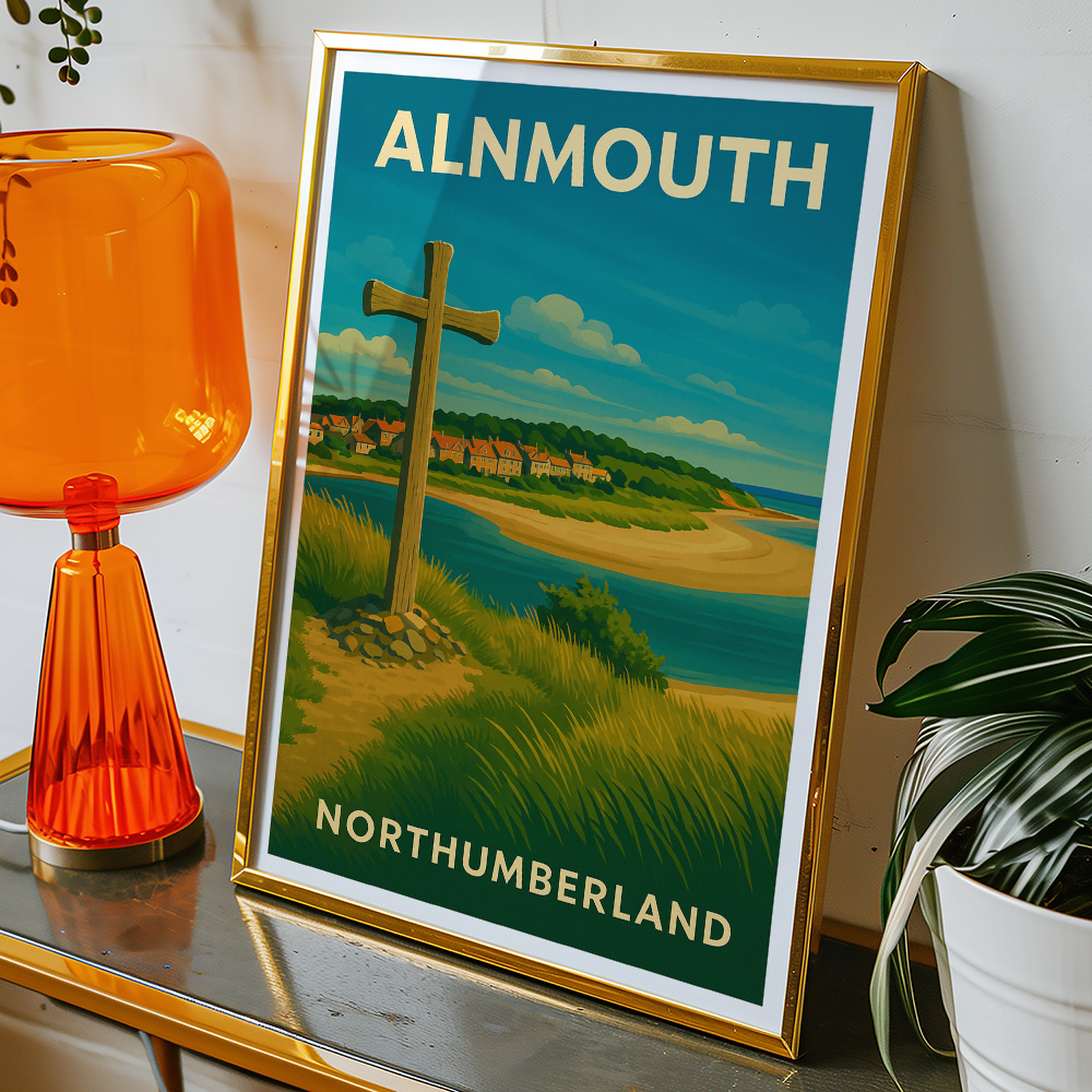 Alternative view of ALNMOUTH NORTHUMBERLAND MINIMALIST TRAVEL POSTER NORTH EAST