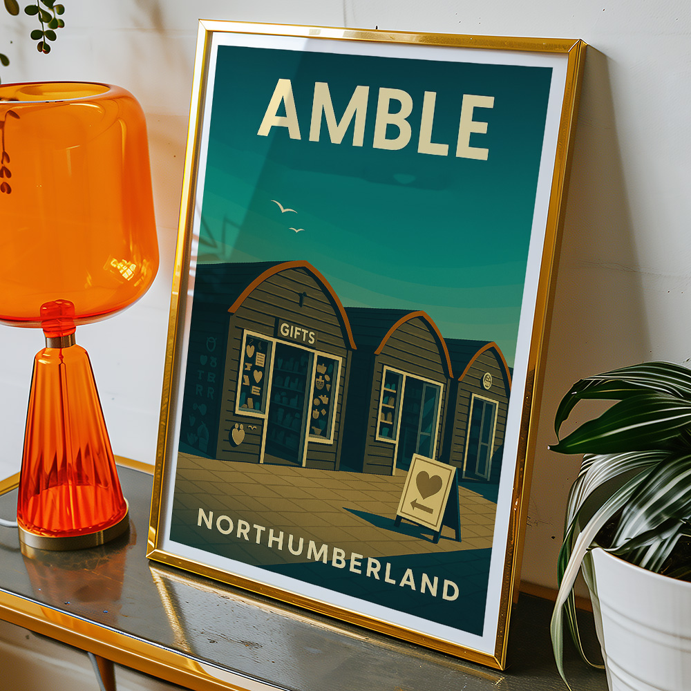 Alternative view of AMBLE HARBOUR VILLAGE MINIMALIST TRAVEL POSTER NORTH EAST