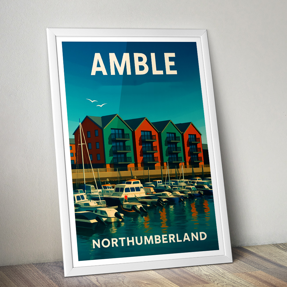 AMBLE MARINA MINIMALIST TRAVEL POSTER NORTH EAST