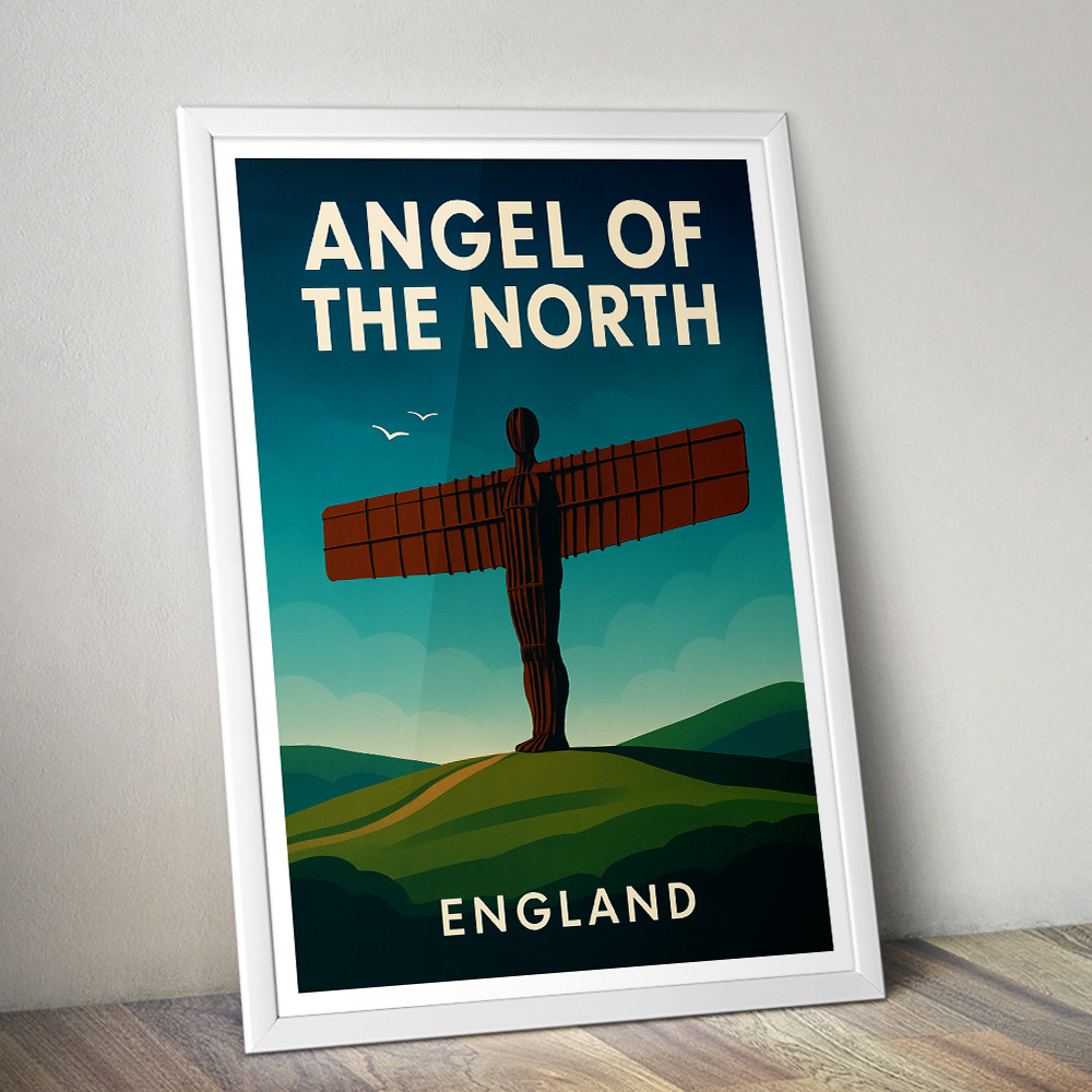 ANGEL OF THE NORTH MINIMALIST TRAVEL POSTER NORTH EAST