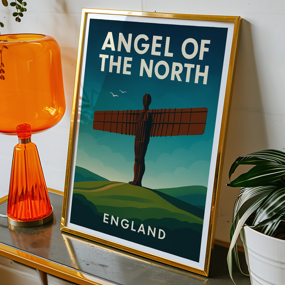 Alternative view of ANGEL OF THE NORTH MINIMALIST TRAVEL POSTER NORTH EAST