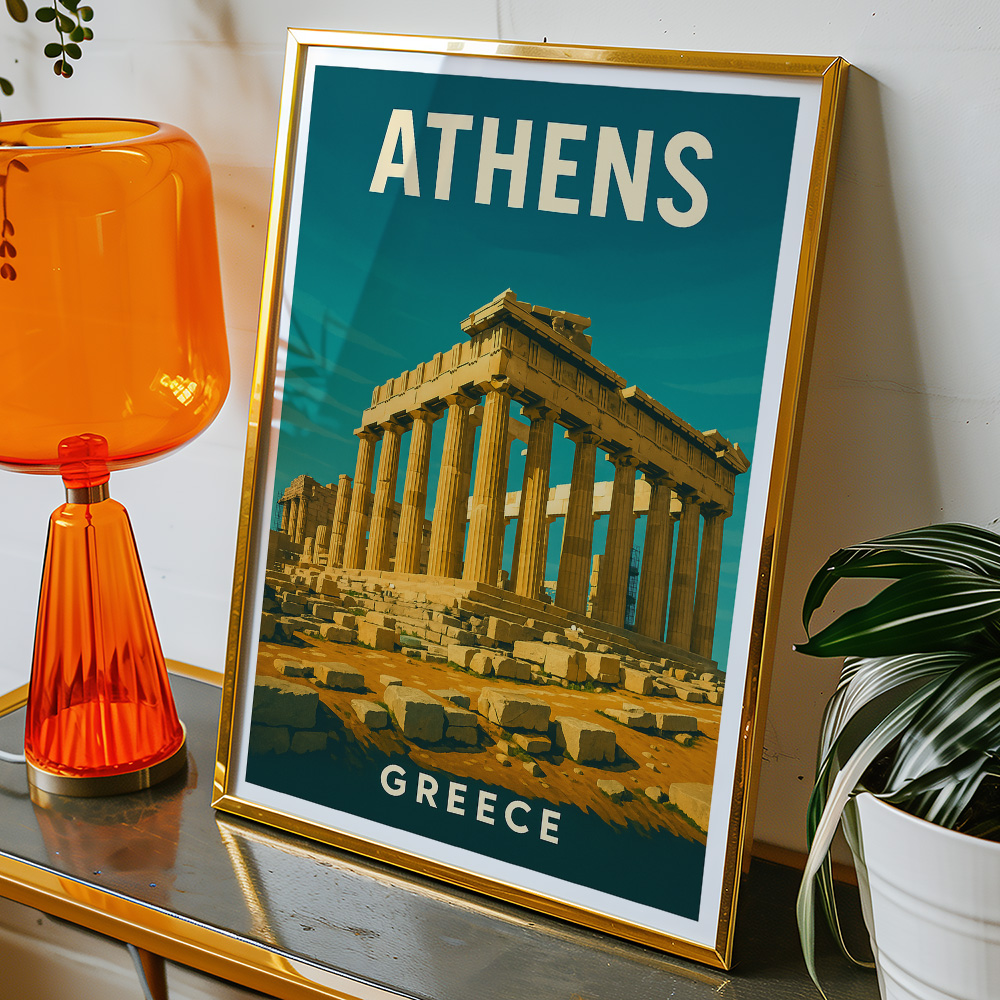 Alternative view of ATHENS GREECE MINIMALIST TRAVEL POSTER