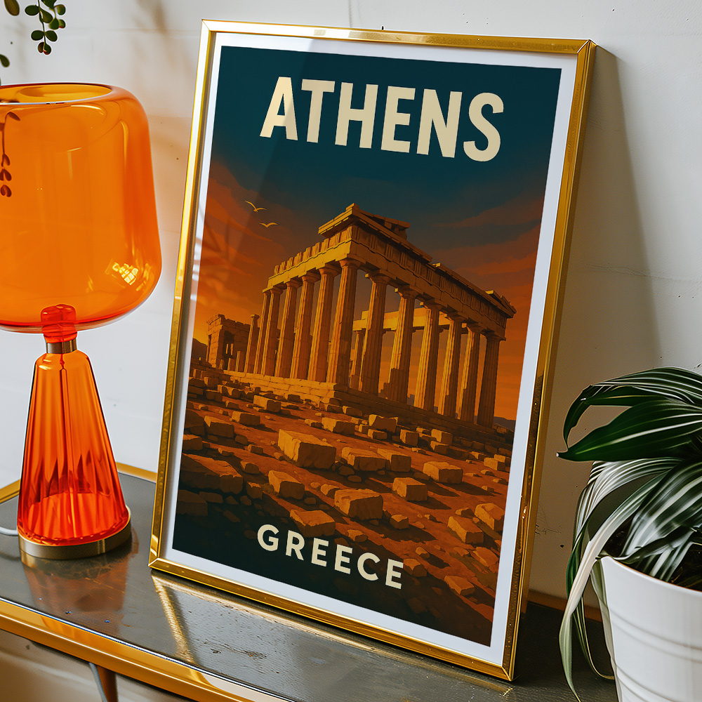 Alternative view of ATHENS PARTHENON AT SUNSET MINIMALIST TRAVEL POSTER
