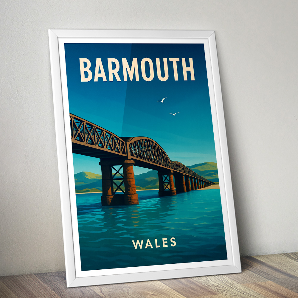 BARMOUTH BRIDGE WALES MINIMALIST TRAVEL POSTER