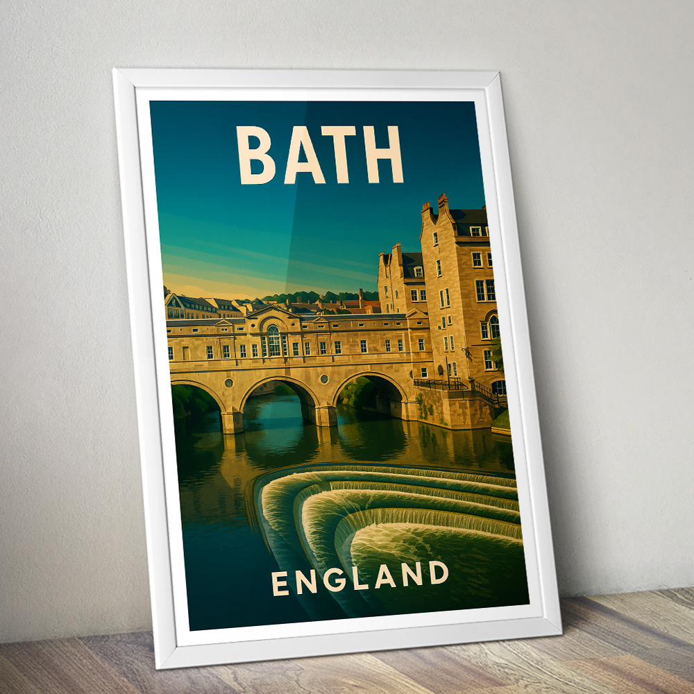 BATH PULTENEY BRIDGE MINIMALIST TRAVEL POSTER