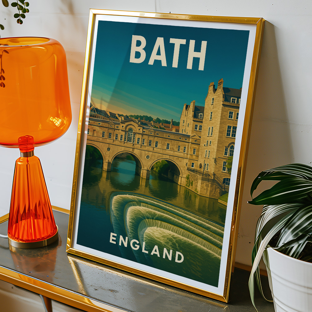 Alternative view of BATH PULTENEY BRIDGE MINIMALIST TRAVEL POSTER