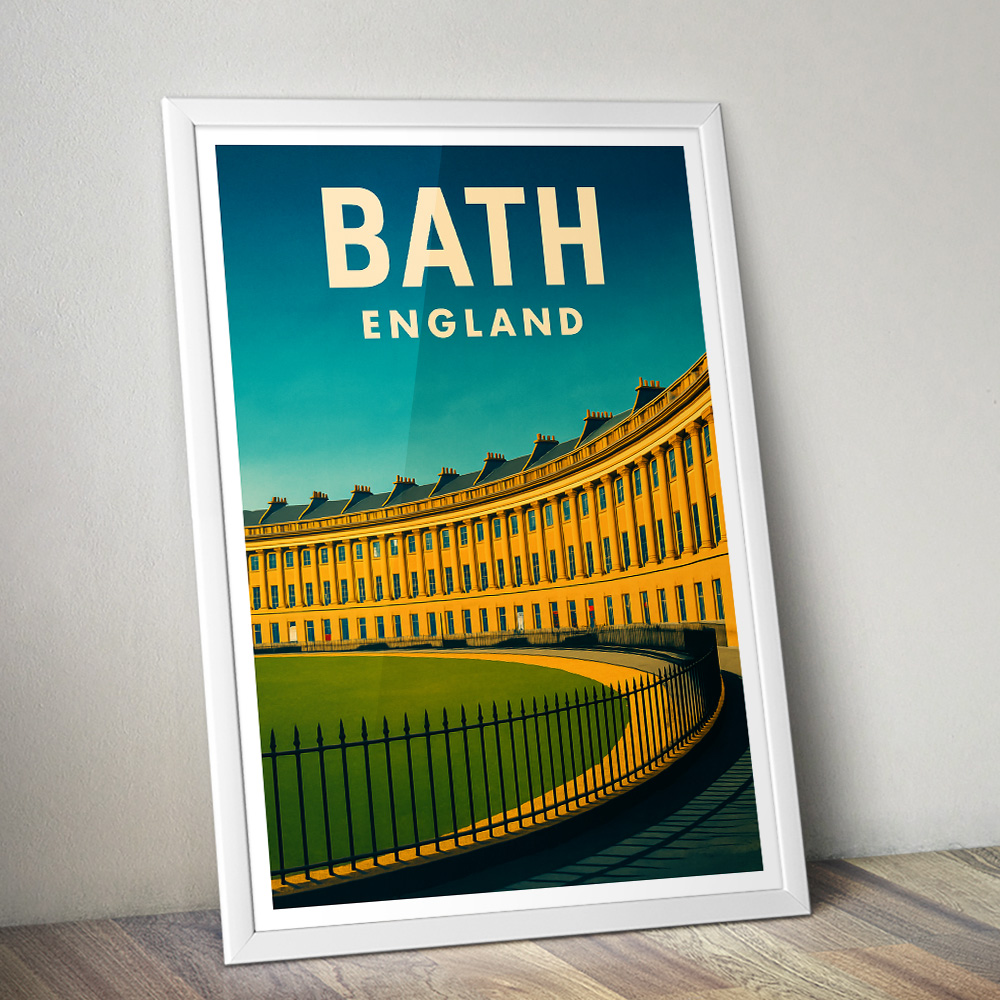 BATH ROYAL CRESCENT MINIMALIST TRAVEL POSTER