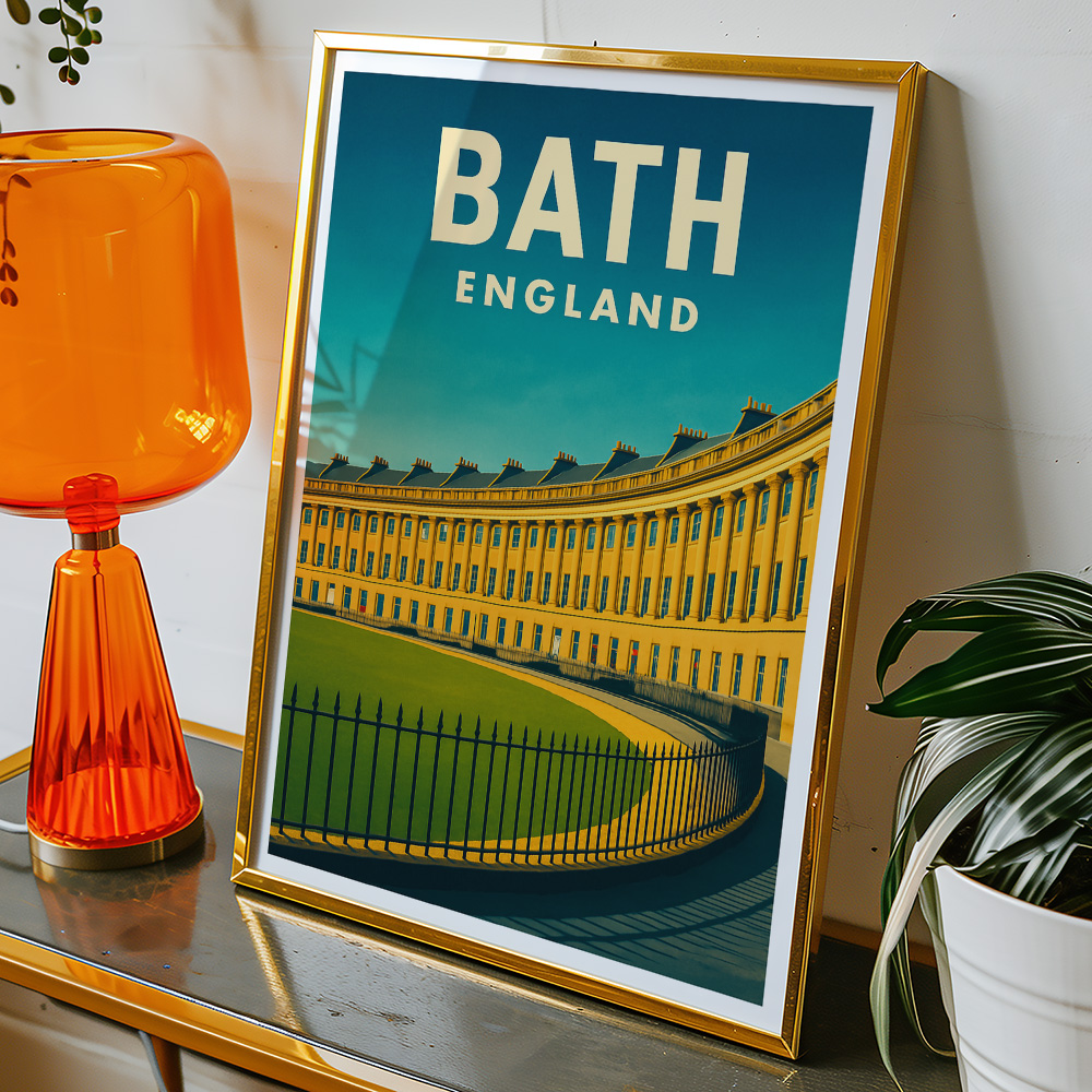 Alternative view of BATH ROYAL CRESCENT MINIMALIST TRAVEL POSTER