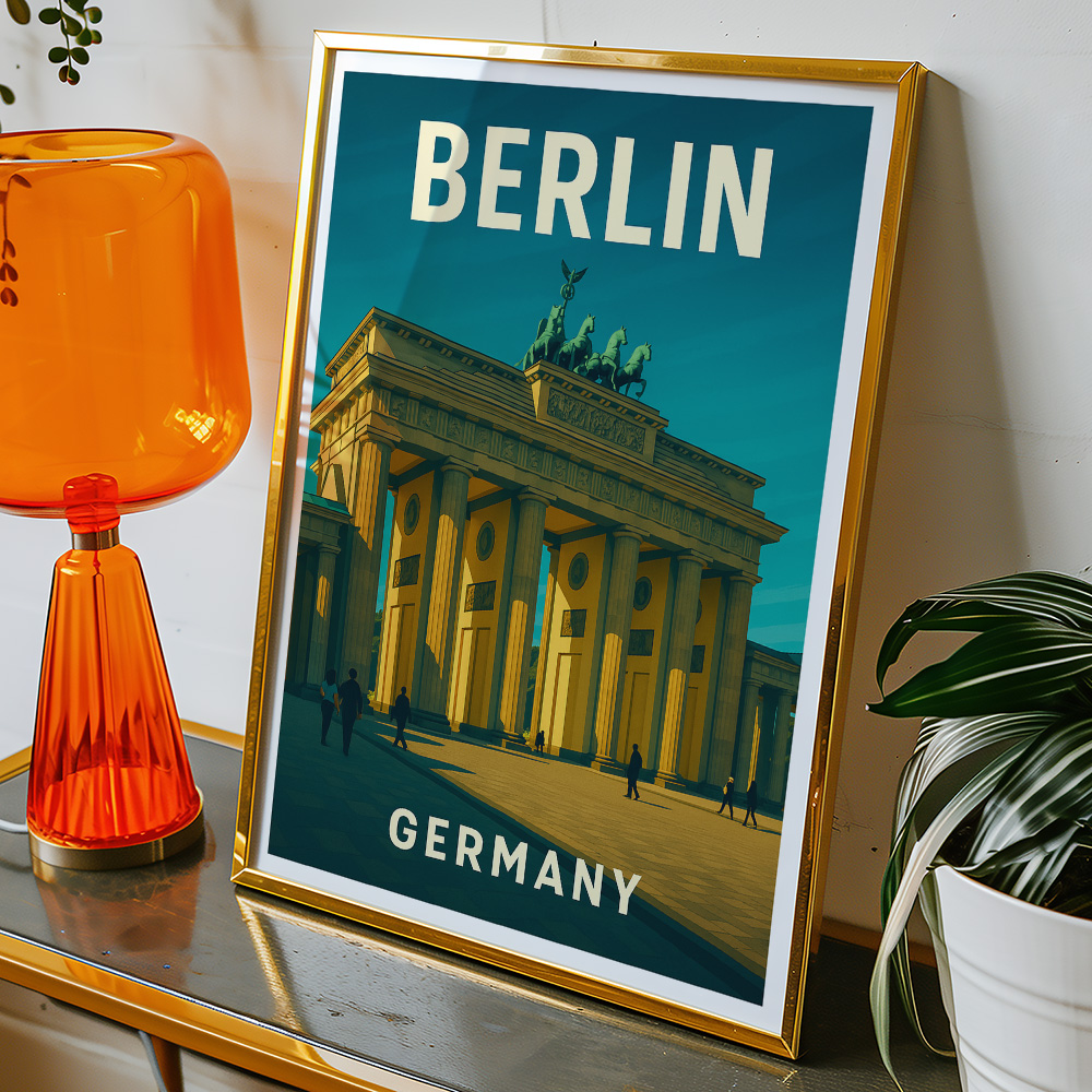 Alternative view of BERLIN BRANDENBURG GATE MINIMALIST TRAVEL POSTER