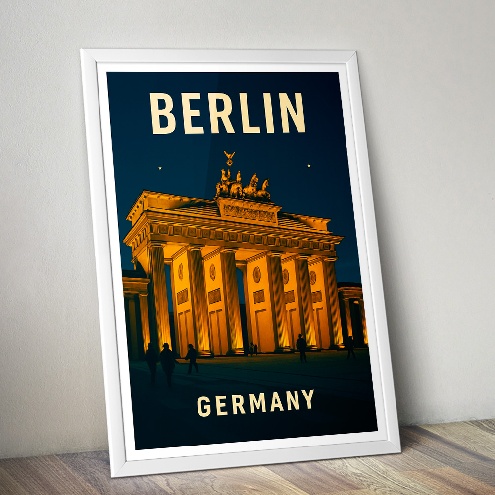 BERLIN AT NIGHT MINIMALIST TRAVEL POSTER