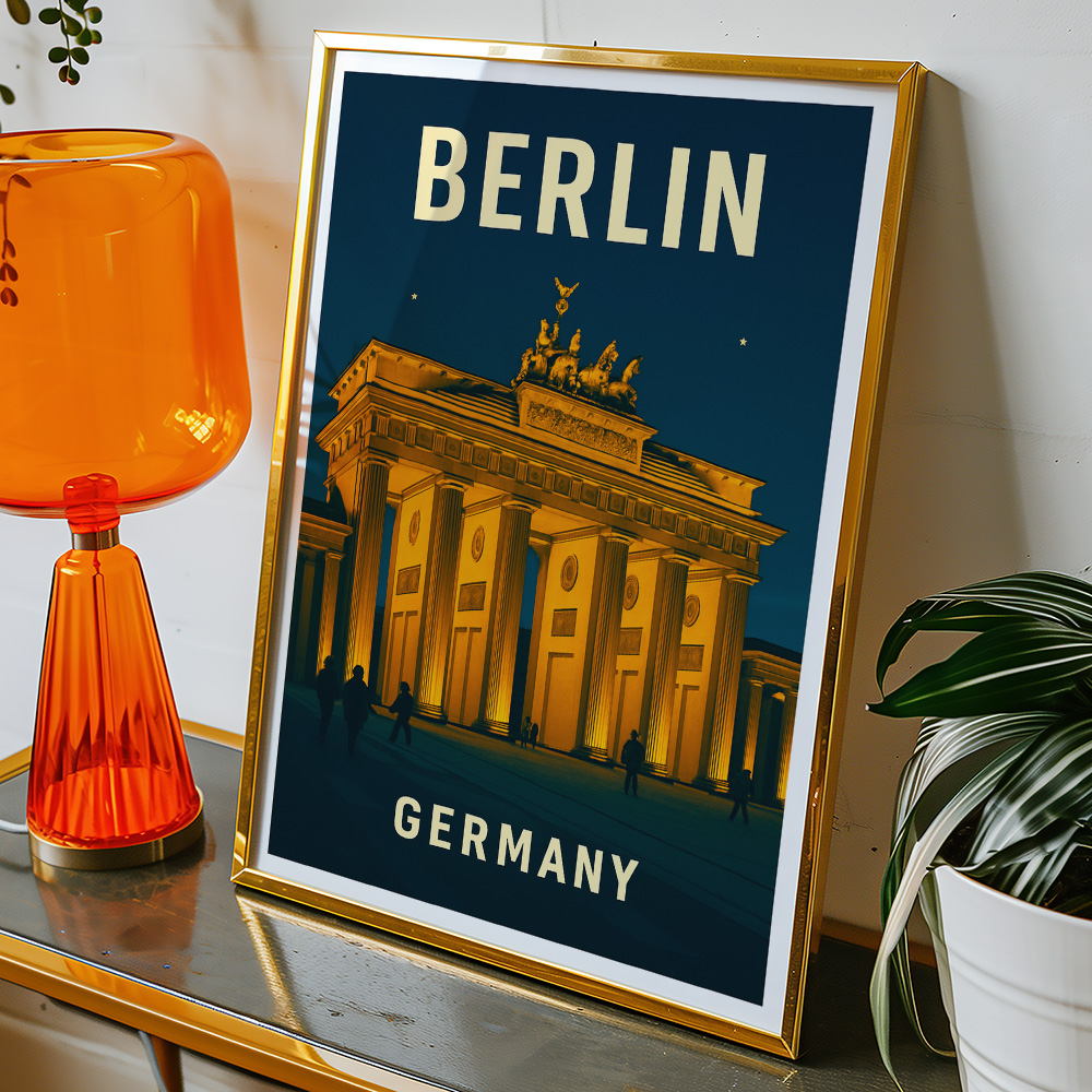 Alternative view of BERLIN AT NIGHT MINIMALIST TRAVEL POSTER
