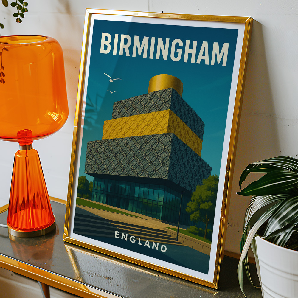 Alternative view of BIRMINGHAM LIBRARY MINIMALIST TRAVEL POSTER