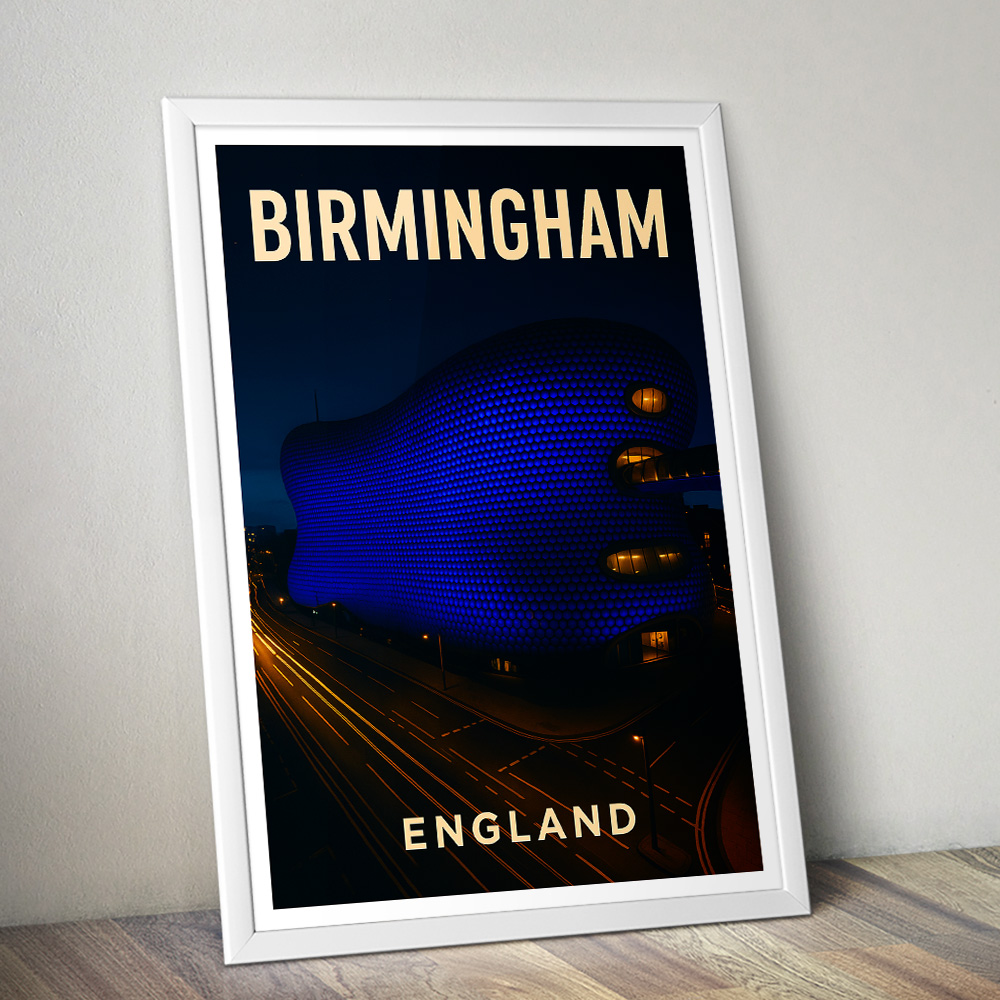 BIRMINGHAM SELFRIDGES AT NIGHT2 MINIMALIST TRAVEL POSTER