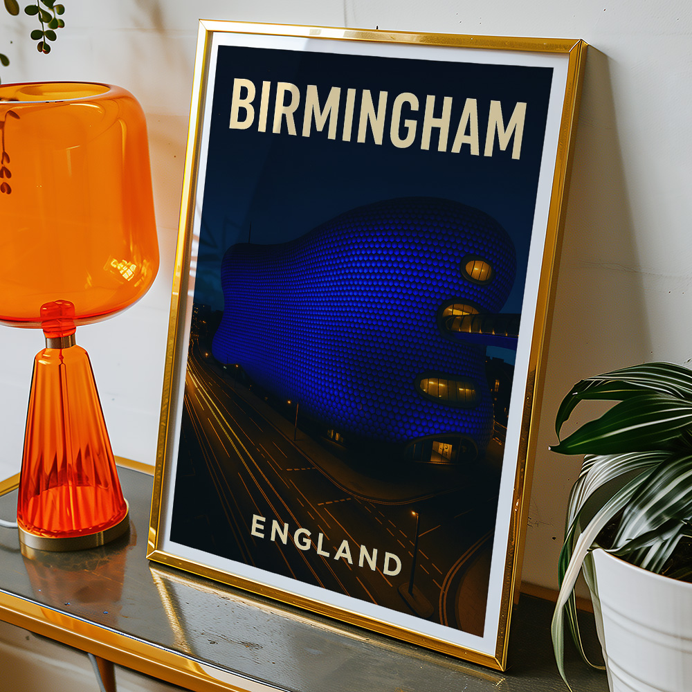 Alternative view of BIRMINGHAM SELFRIDGES AT NIGHT2 MINIMALIST TRAVEL POSTER