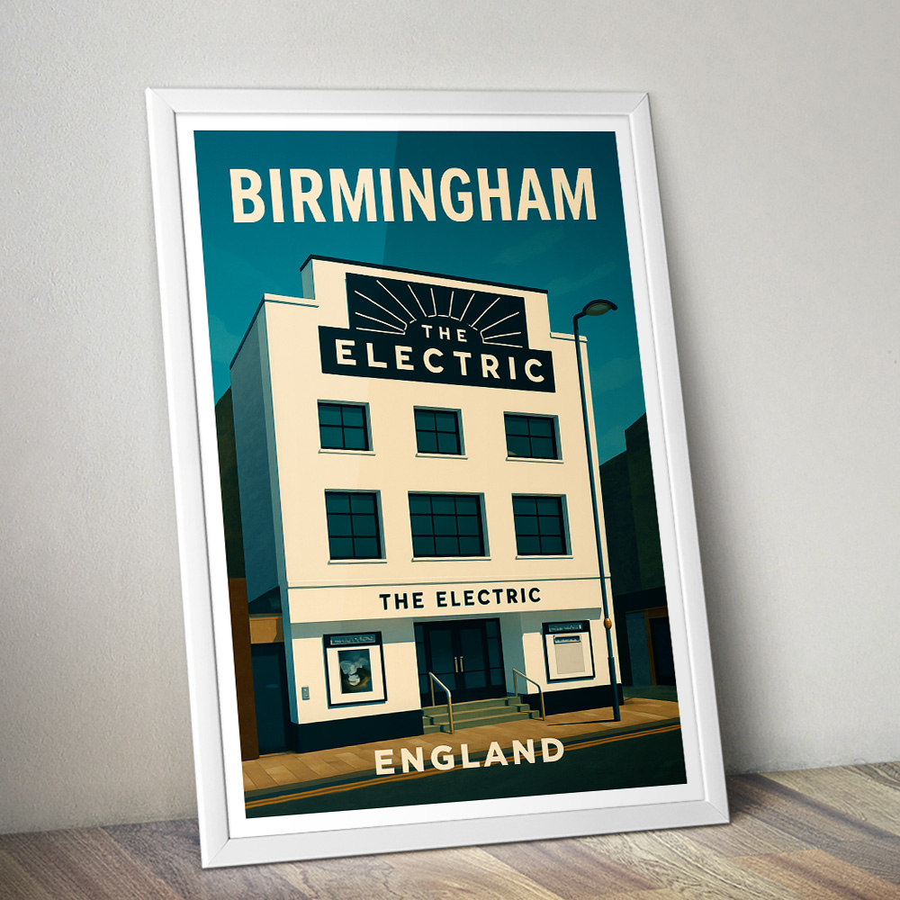 BIRMINGHAM THE ELECTRIC CINEMA MINIMALIST TRAVEL POSTER