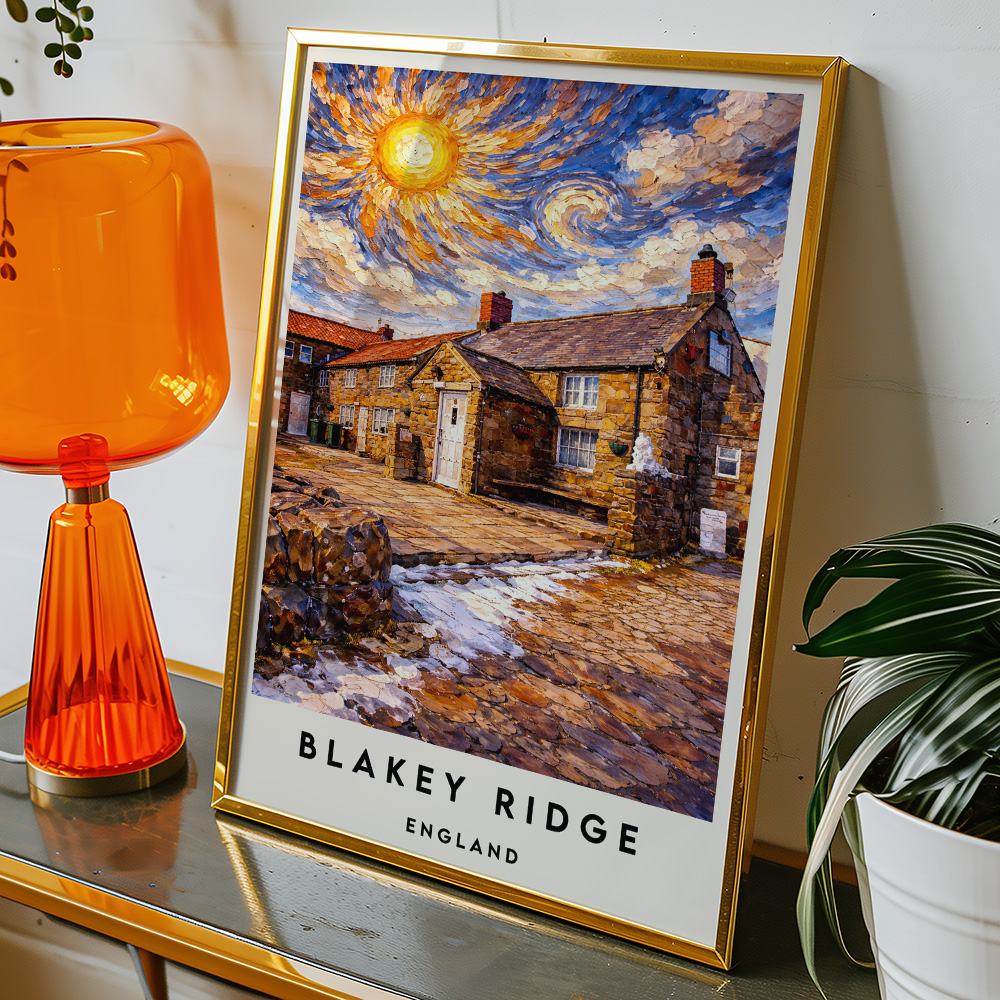 Alternative view of BLAKEY RIDGE LION INN PUB VAN GOGH STYLE TRAVEL POSTER NORTH EAST