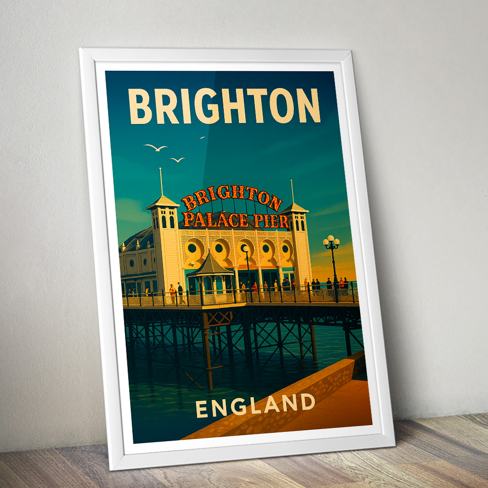 BRIGHTON PALACE PIER MINIMALIST TRAVEL POSTER