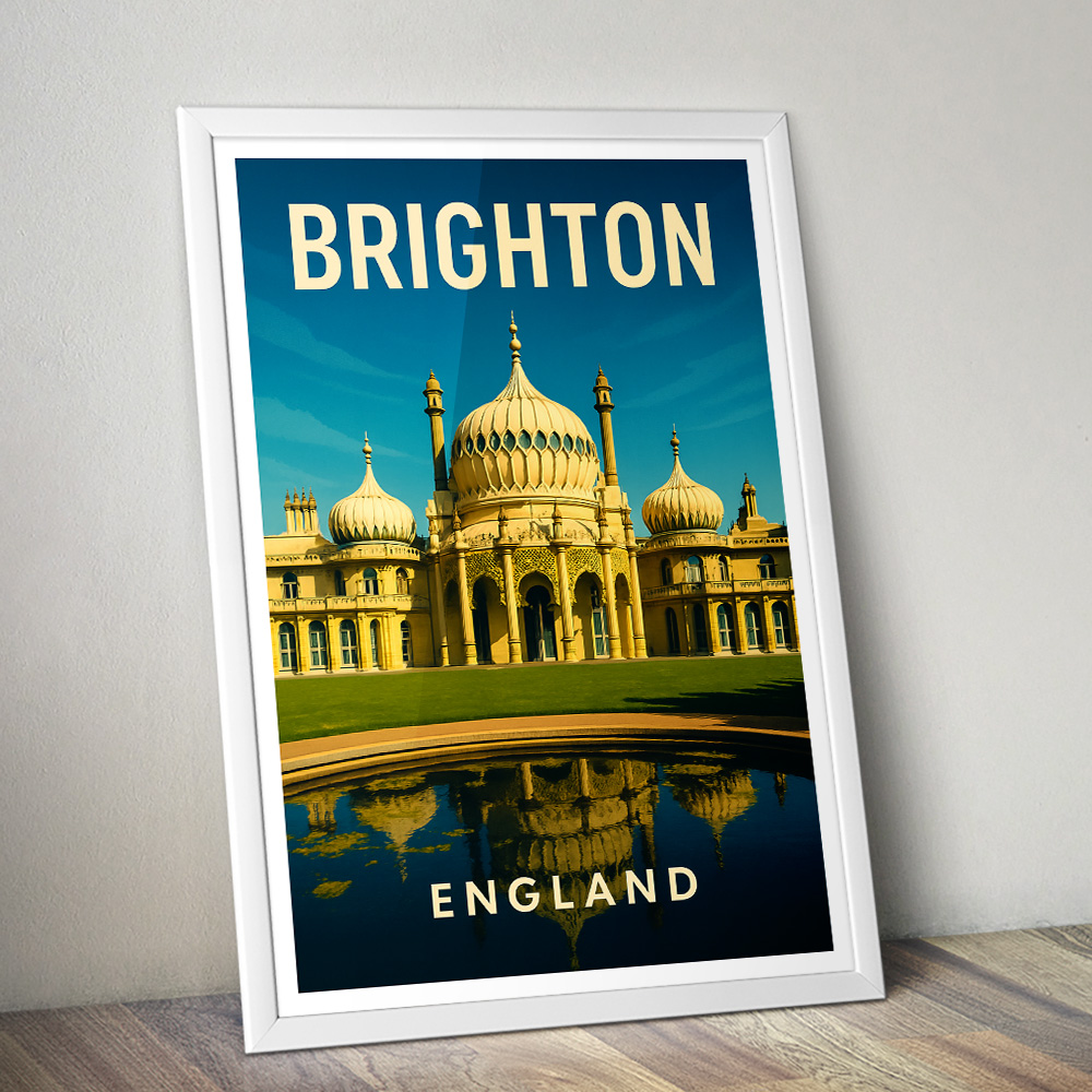 BRIGHTON ROYAL PAVILIO MINIMALIST TRAVEL POSTER
