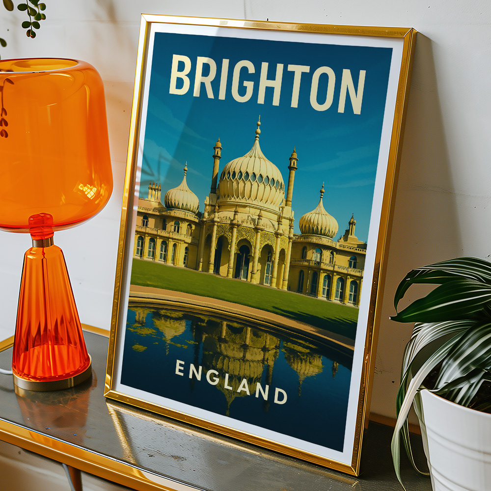 Alternative view of BRIGHTON ROYAL PAVILIO MINIMALIST TRAVEL POSTER