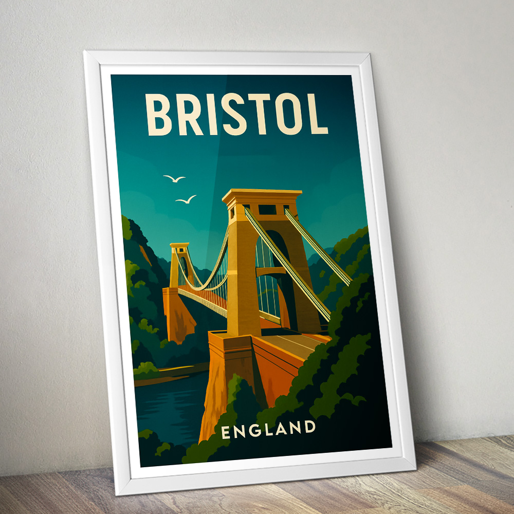 BRISTOL CLIFTON SUSPENSION BRIDGE MINIMALIST TRAVEL POSTER