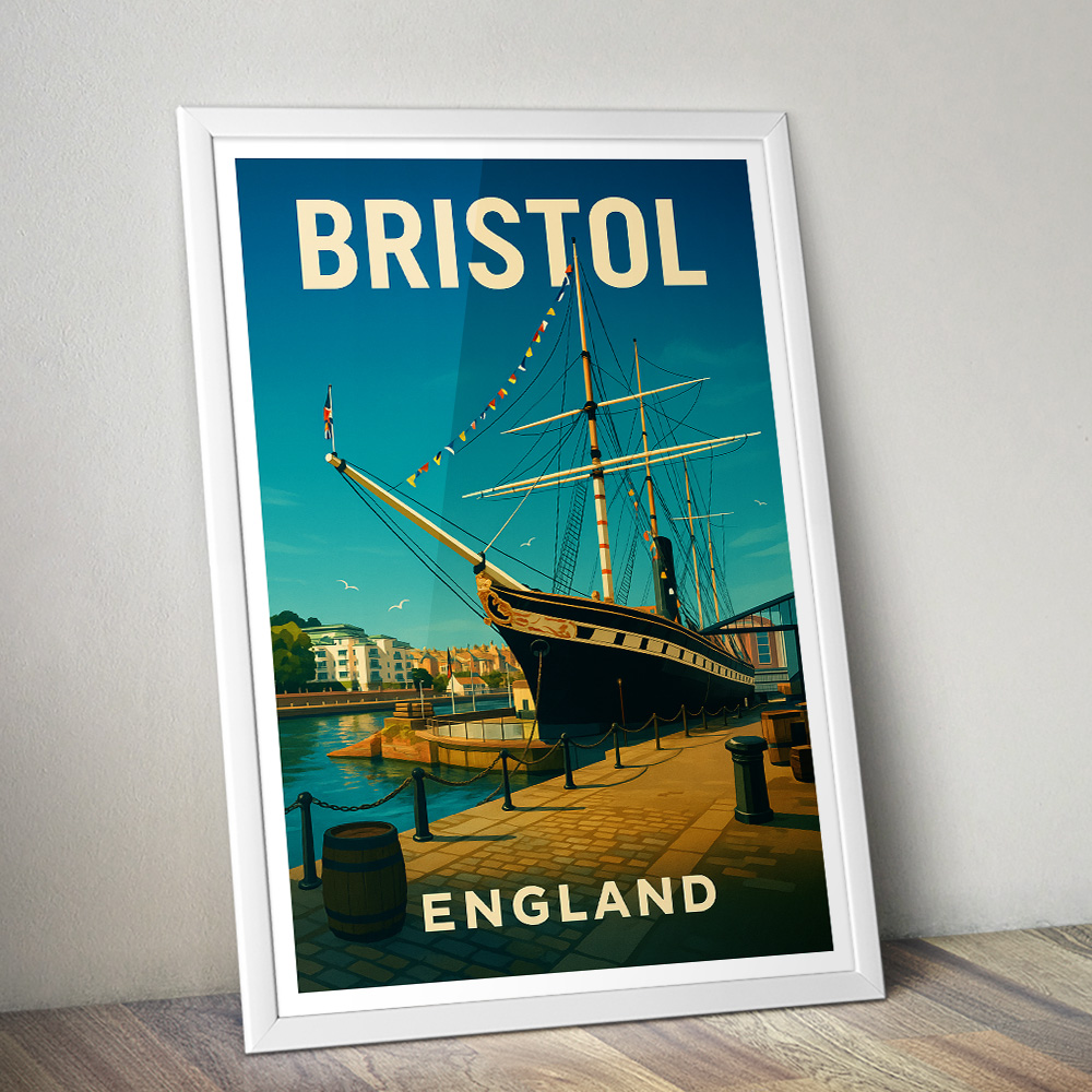 BRISTOL HARBOUR SS GREAT BRITAIN MINIMALIST TRAVEL POSTER