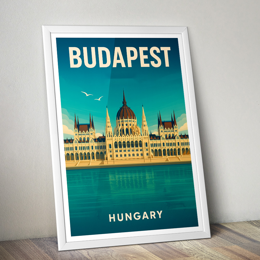 BUDAPEST PARLAMENT MINIMALIST TRAVEL POSTER