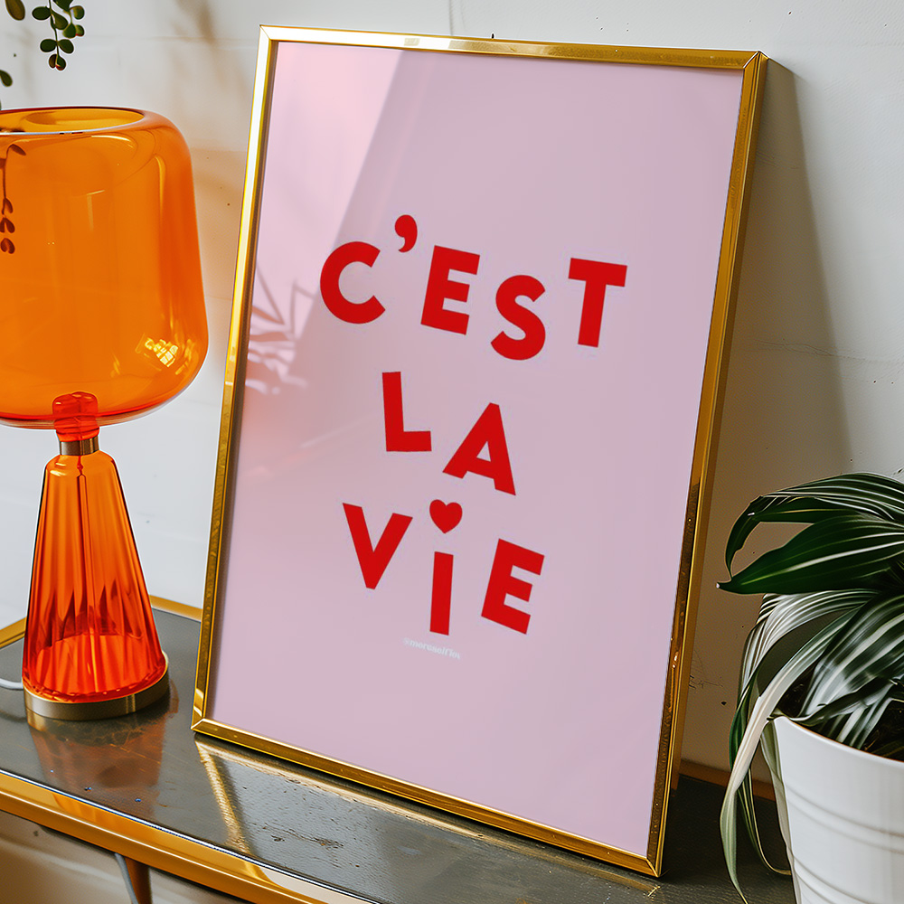 C'EST LA VIE TYPOGRAPHY POSTER