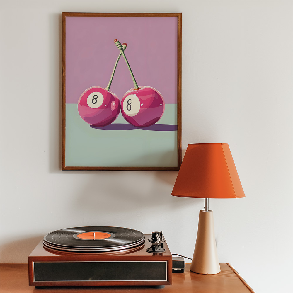 Alternative view of CHERRIES 8 BALL BOLD AND MAXIMALIST POSTER