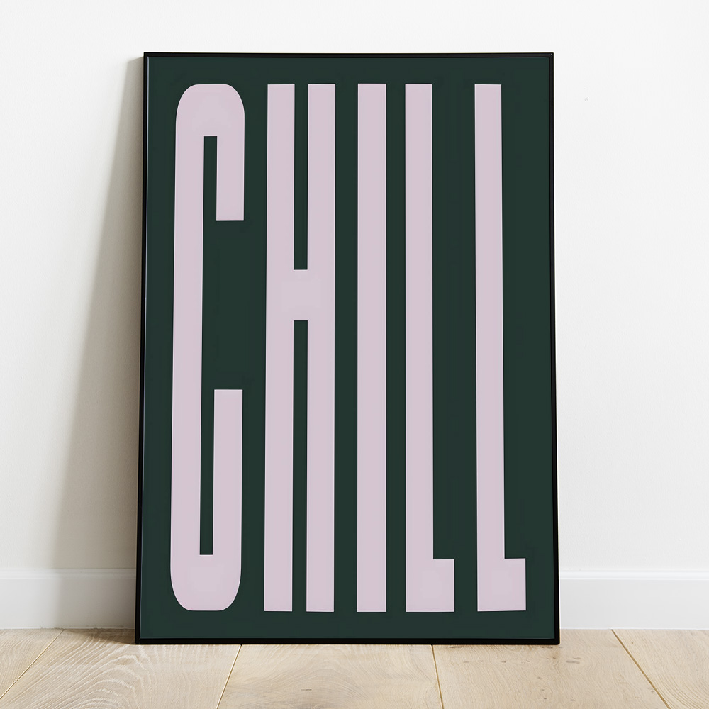 Alternative view of CHILL CREAM GREEN TYPOGRAPHY POSTER
