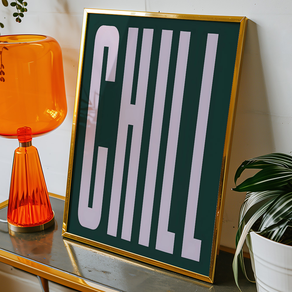 CHILL CREAM GREEN TYPOGRAPHY POSTER