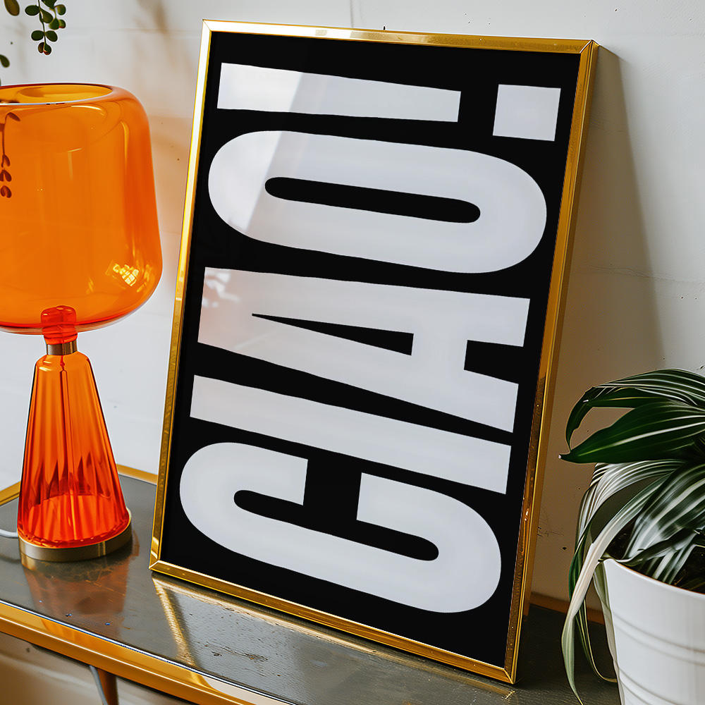 CIAO BLACK TYPOGRAPHY POSTER